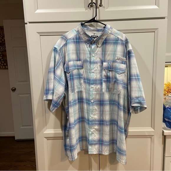HABIT Mens Riverside Downstream Plaid Boritas Bay Shirt S/S UPF 30+ SIZE 3XL - Picture 1 of 9